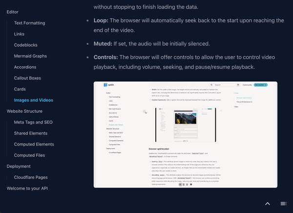 A screenshot of the dashboard representing a codeblock element.